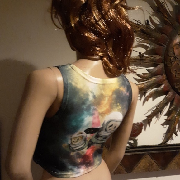 🎉NWOT! Pink Star Dust Cat & Panda Crop Top Sz S🎉 - Picture 8 of 8